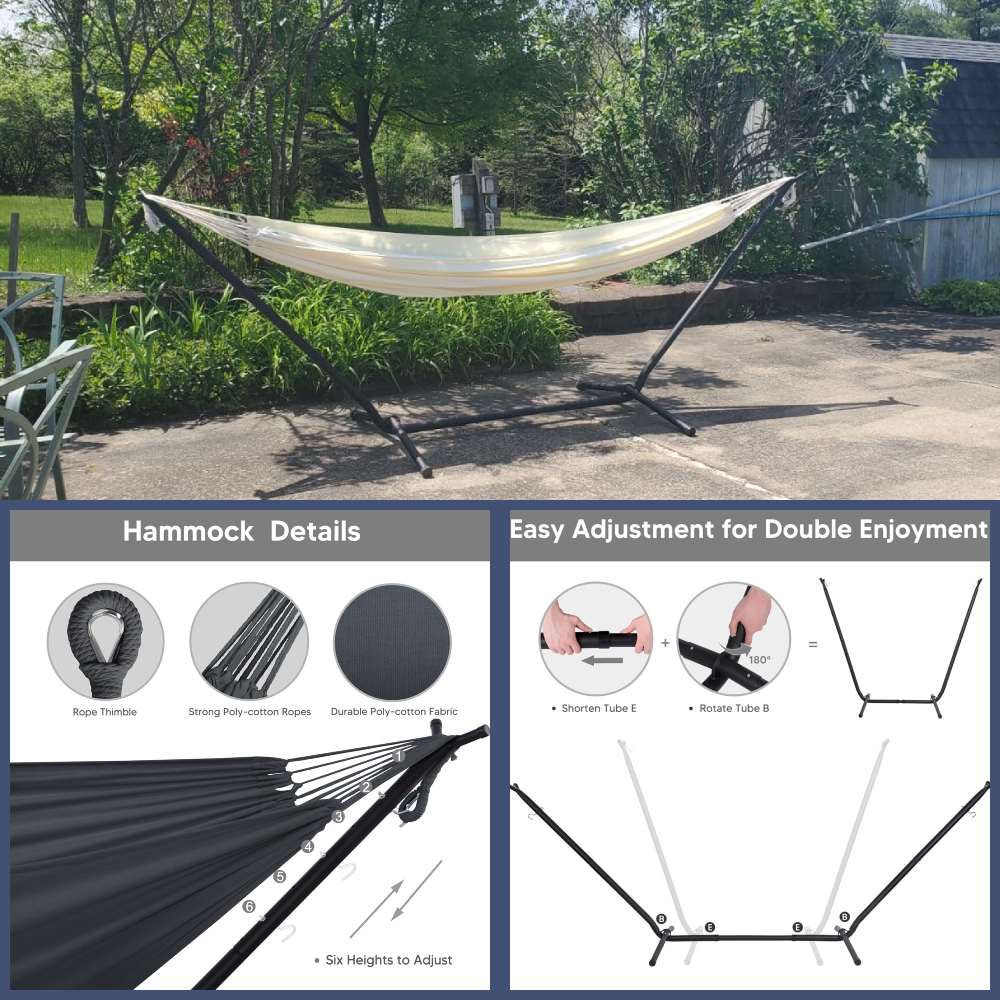 Portable Hammock and Stand (Beige)
